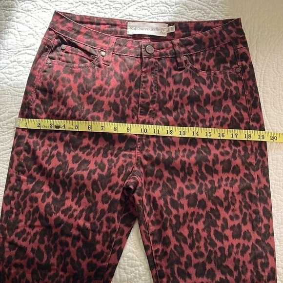 Leopard Print Long Pants Straight Leg Womens 10 Stretch Mob Wife Unique - Picture 10 of 17